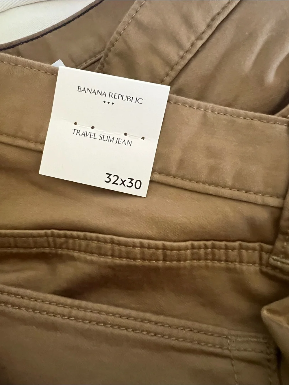 Banana Republic Mens Travel Slim Fit 32x30 Khaki / Tan NWT